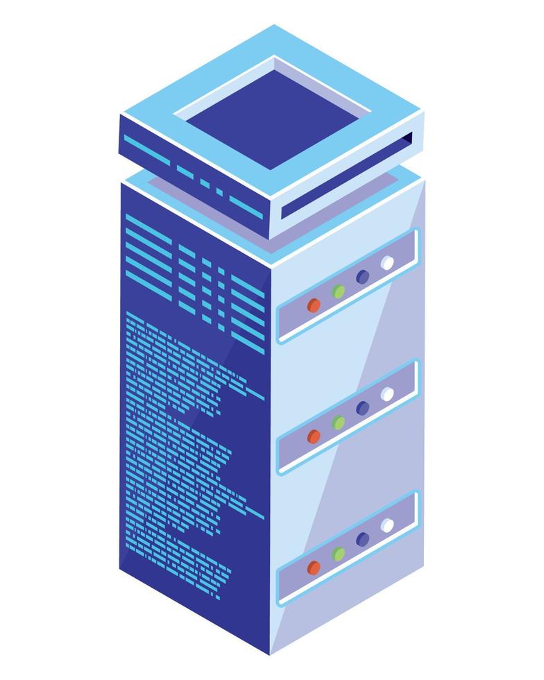 torre de servidor de datos isométrica vector