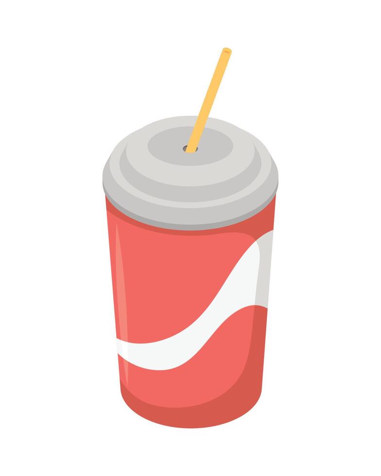 delicious soda takeaway pot vector