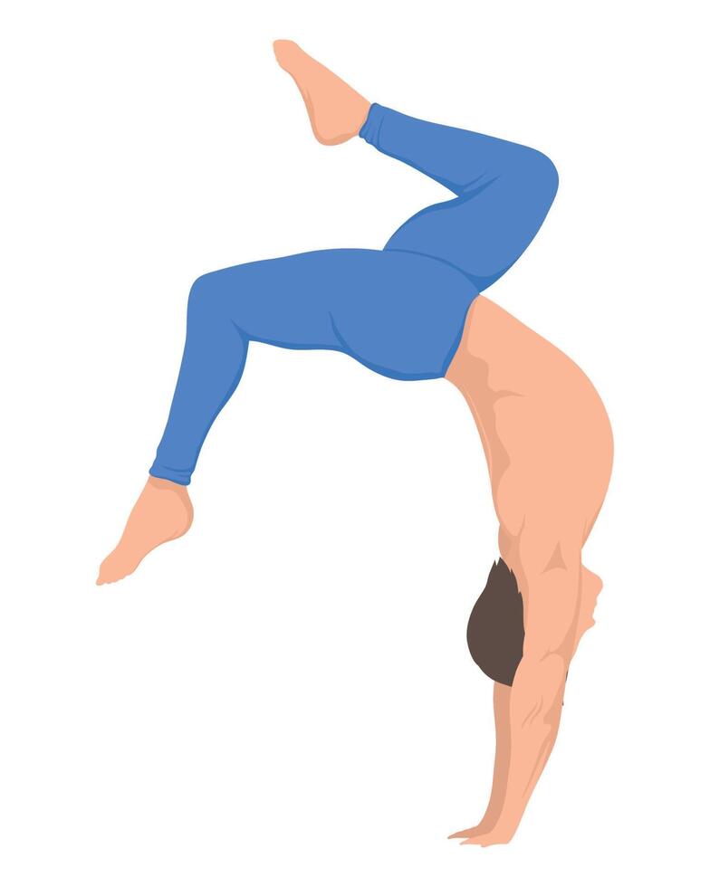 young man practicing yoga vector