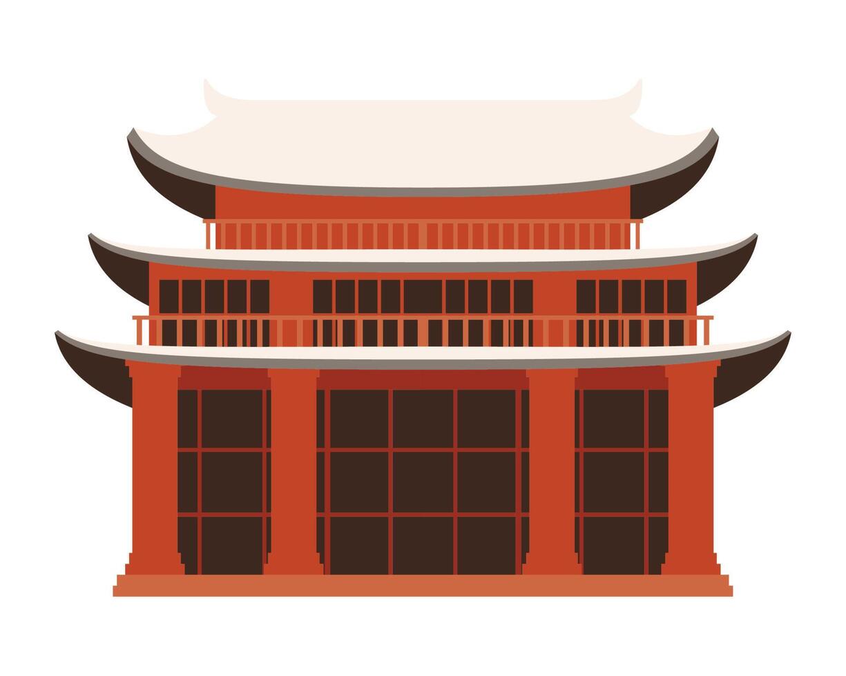 asian red pagoda vector