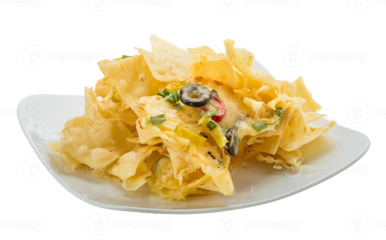 Nachos on white photo