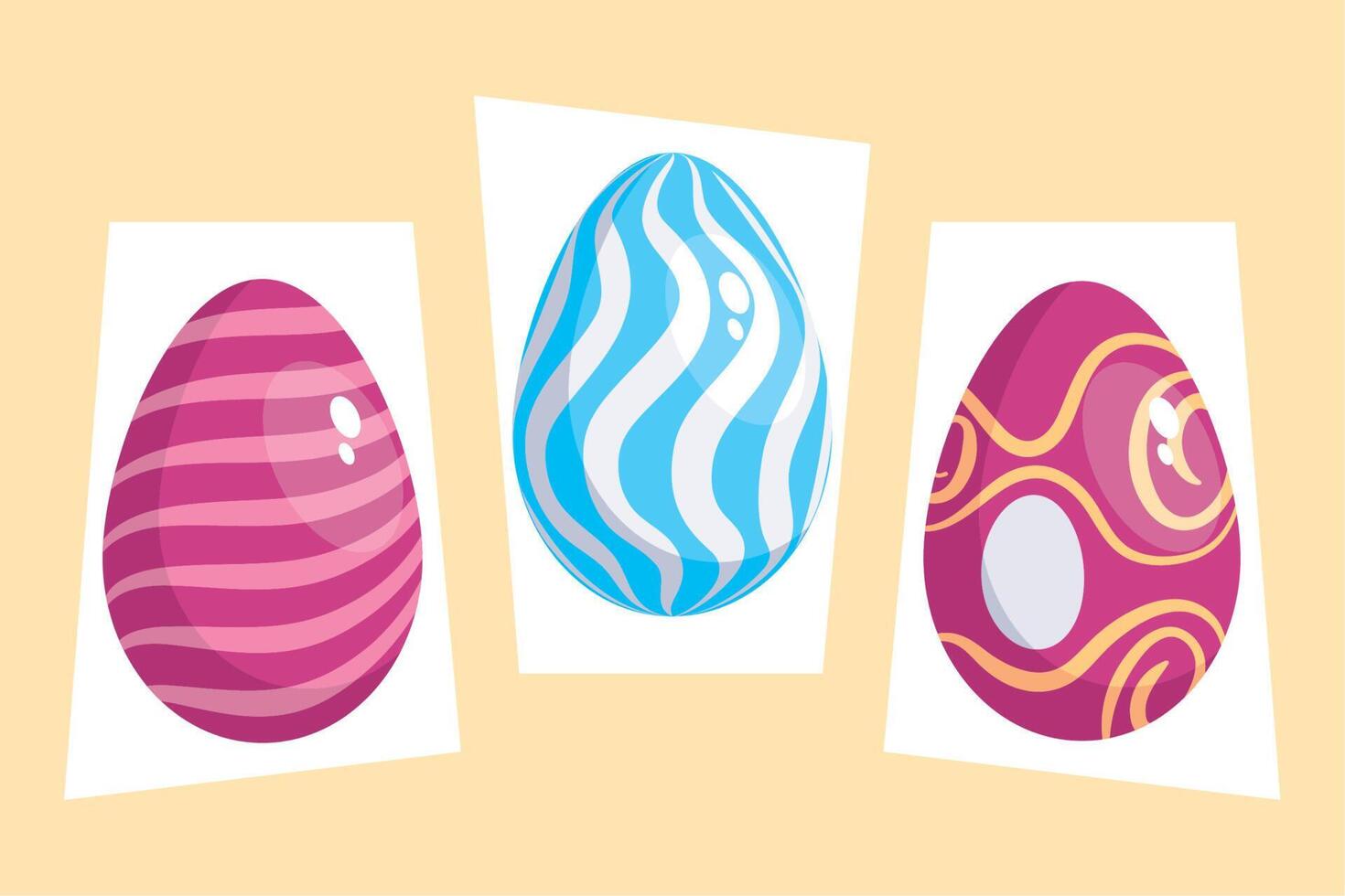 three easter season eggs vector