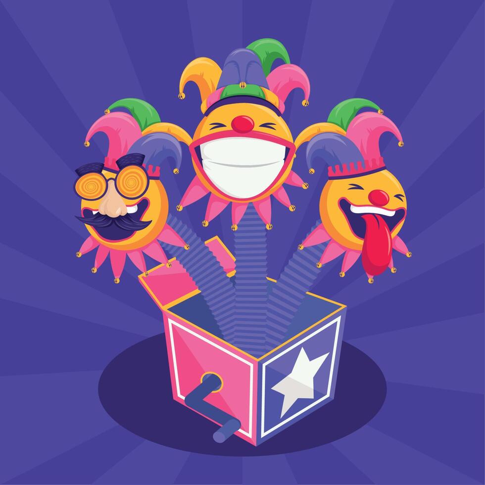 fools day postcard vector