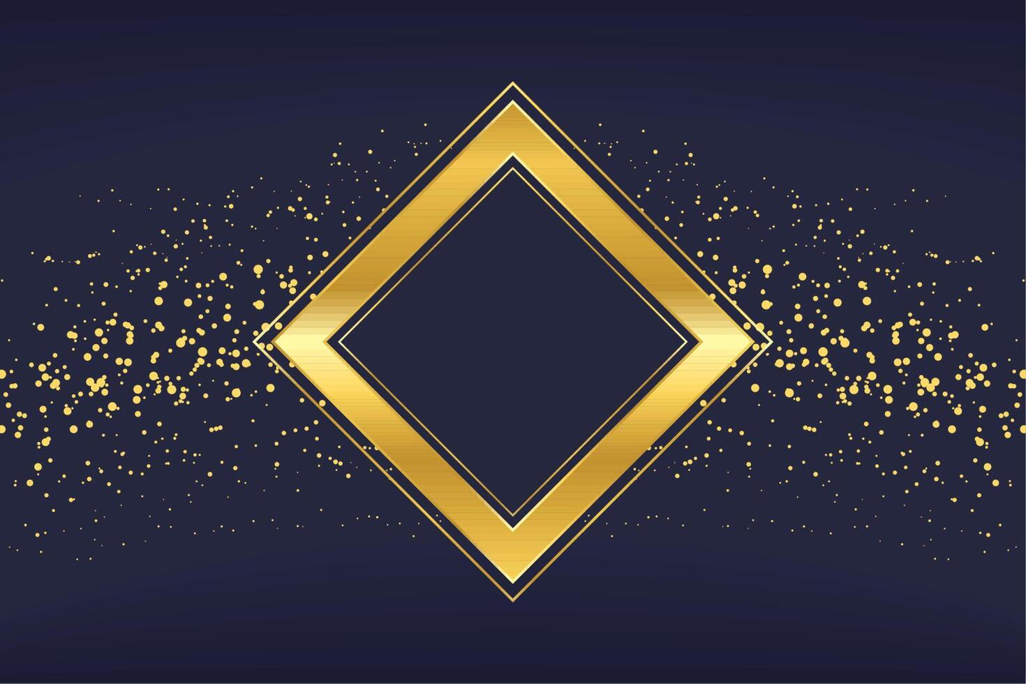 golden rhombus form frame vector