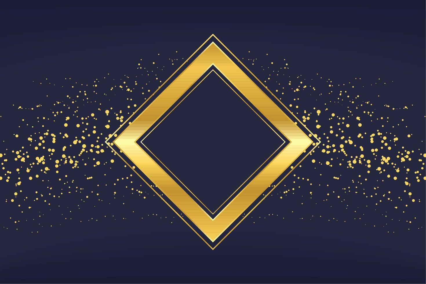 golden rhombus form frame vector