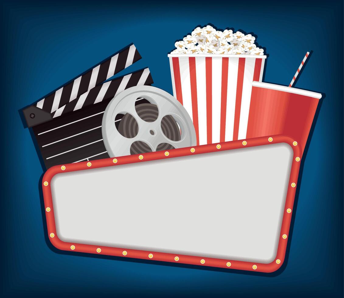 cinema entertainment label vector