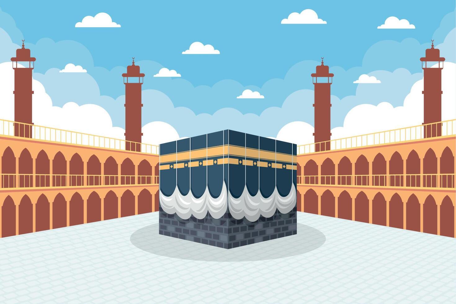 Islamic pilgrimage kaaba vector