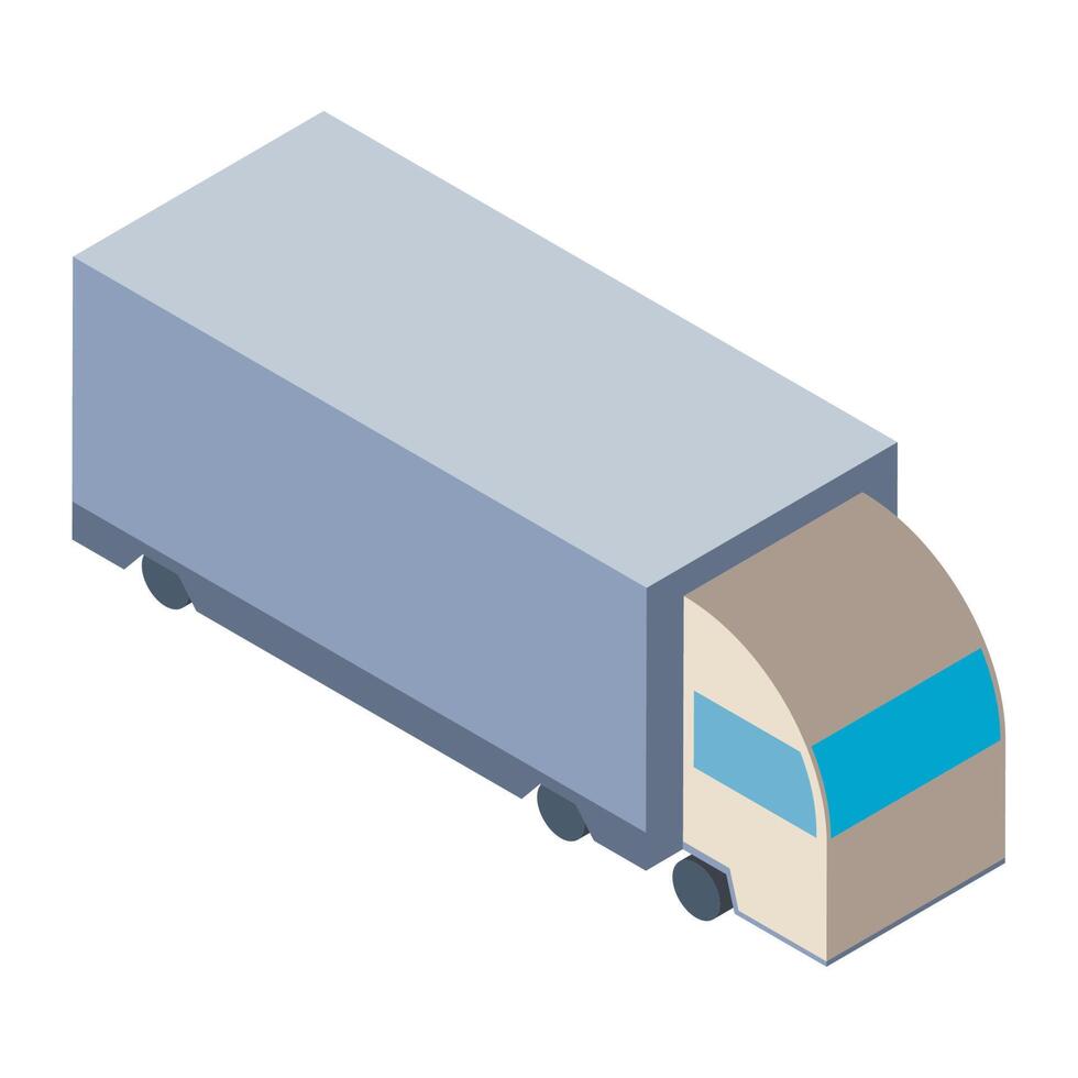 isometric white logistic truck vector