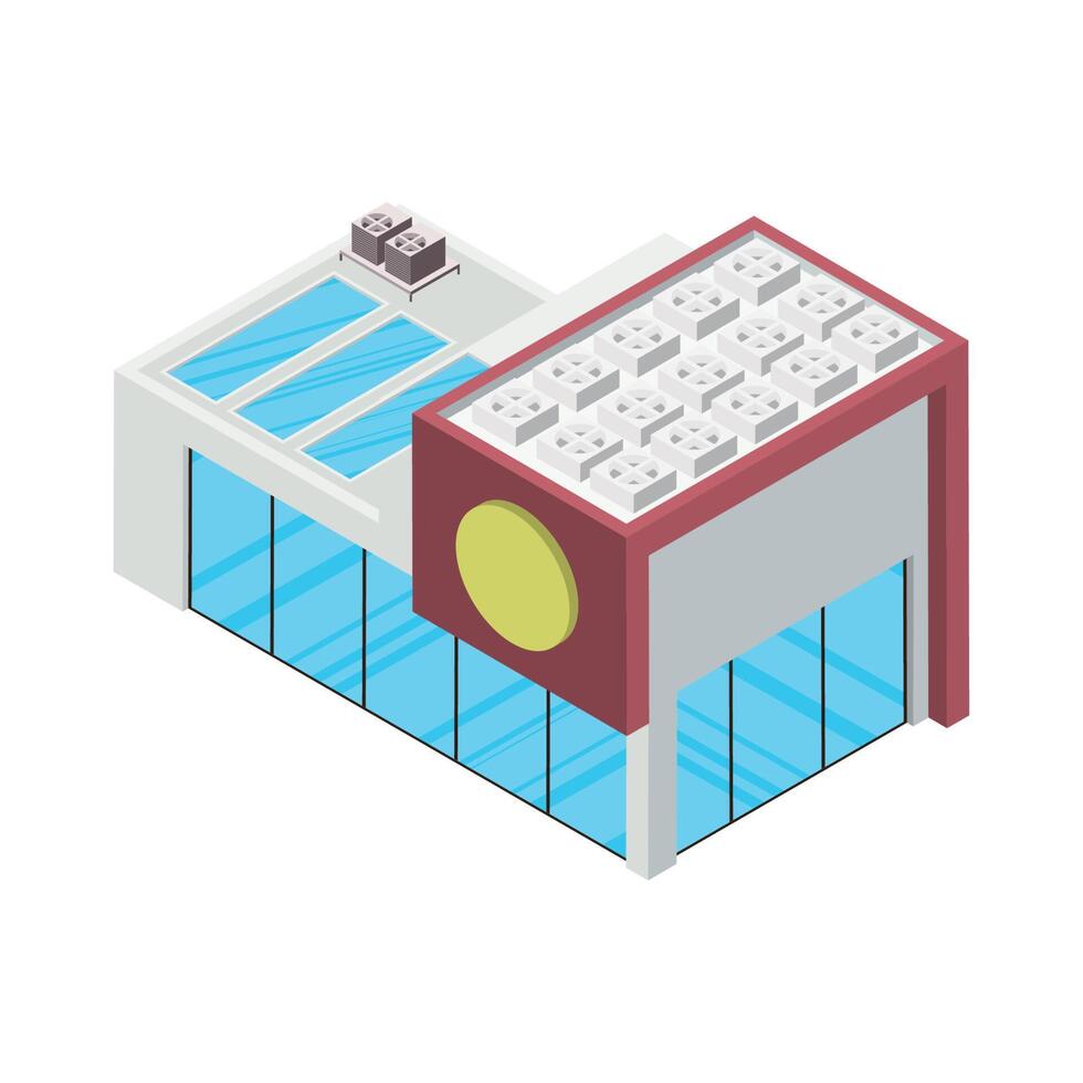 mall building isometric vector