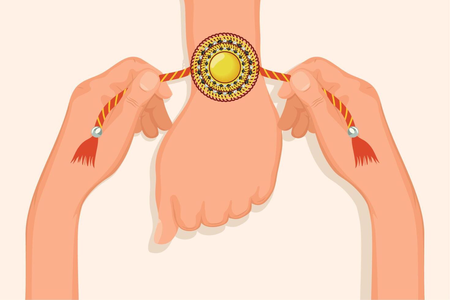 hands putting bracelet vector