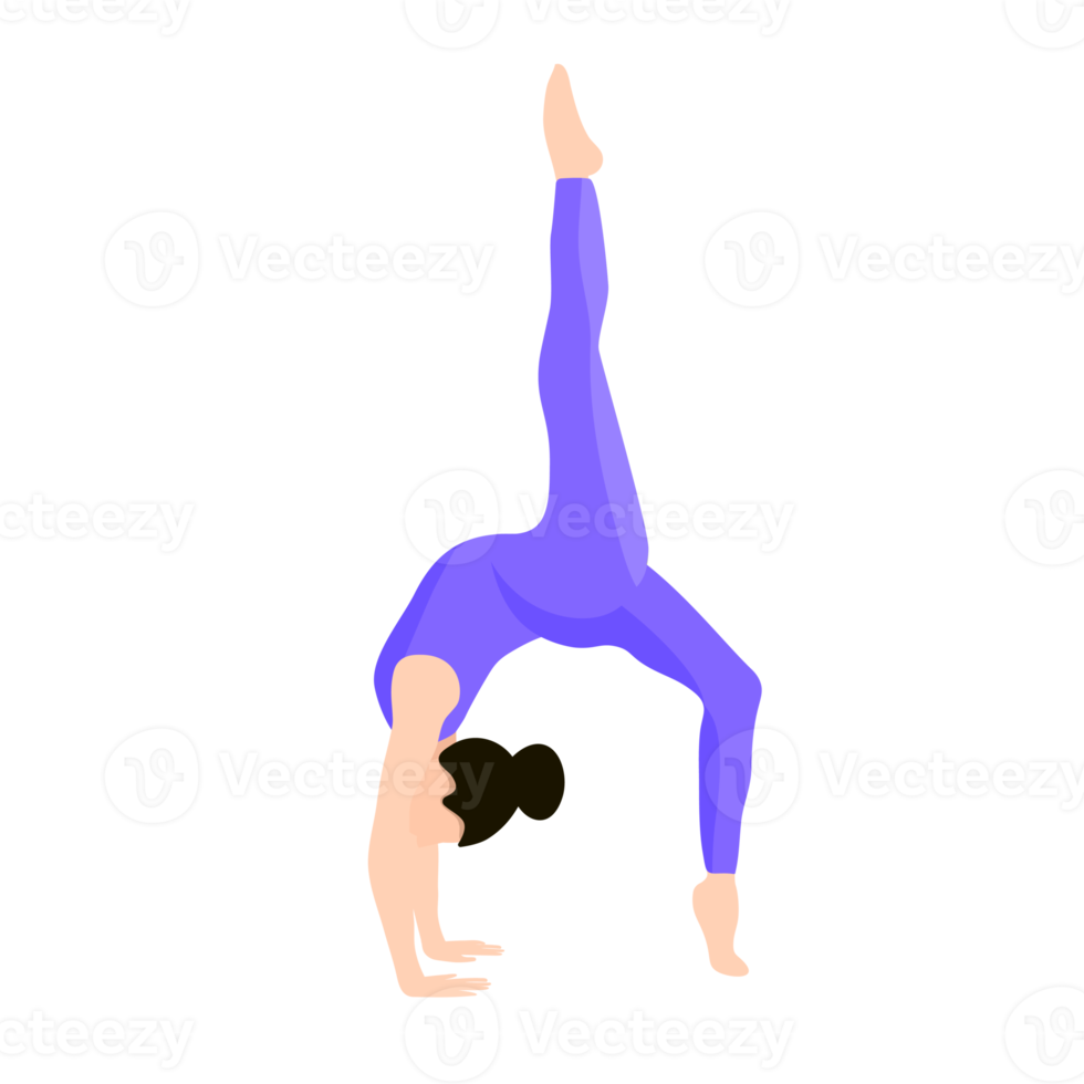 Fitness girl doing yoga png