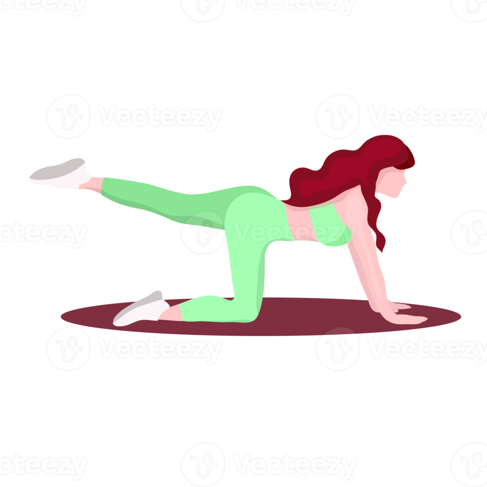 Fitness girl doing yoga png