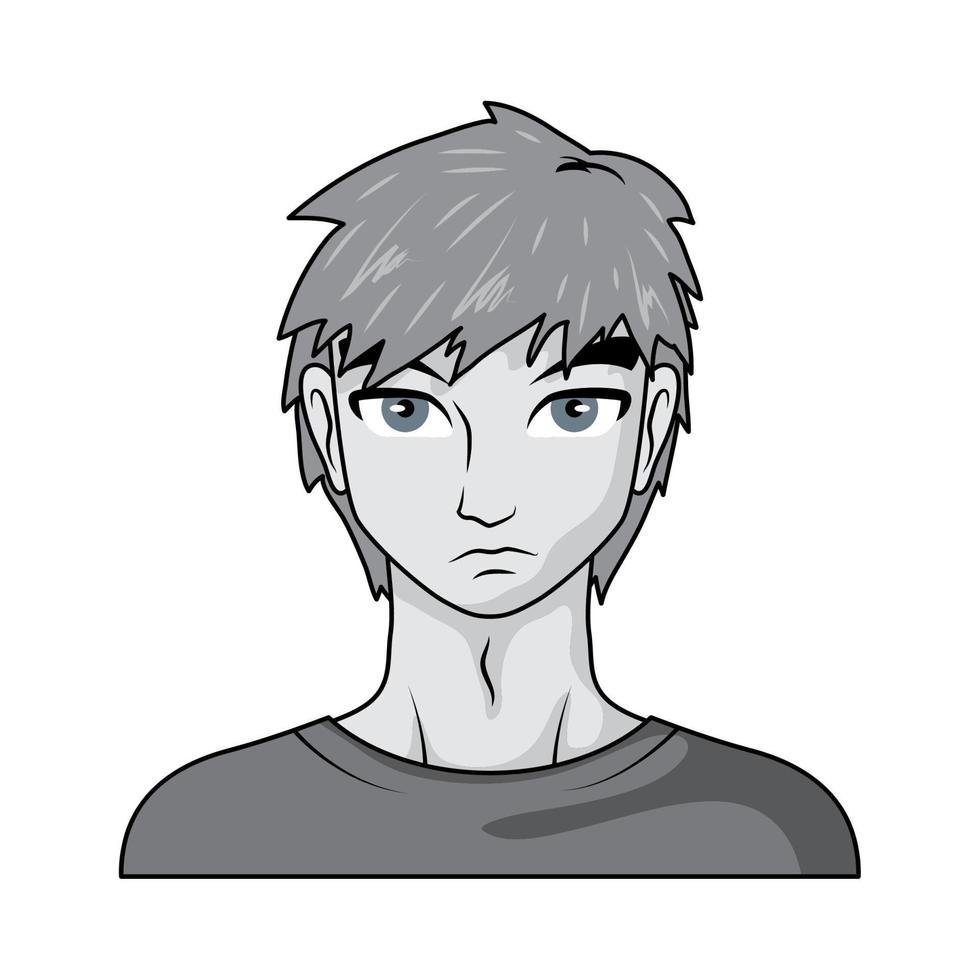 manga young man vector