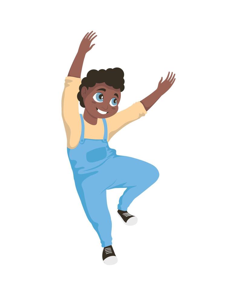 afro boy happy vector