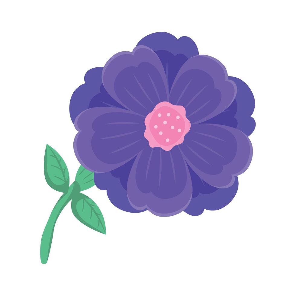 temporada de primavera flor morada vector