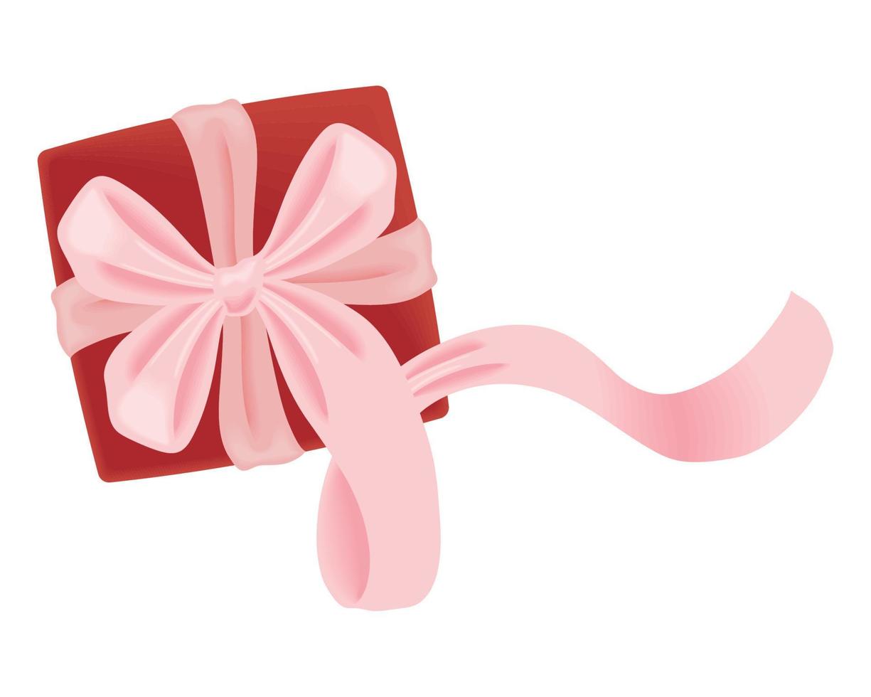 gift with pink ribbon vector