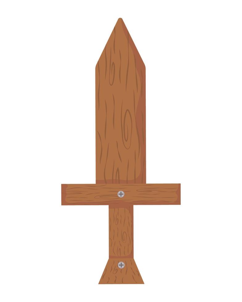 wooden sword toy vector