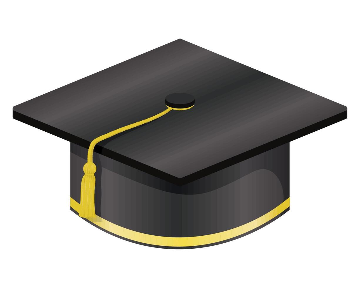 sombrero de graduación elegante vector