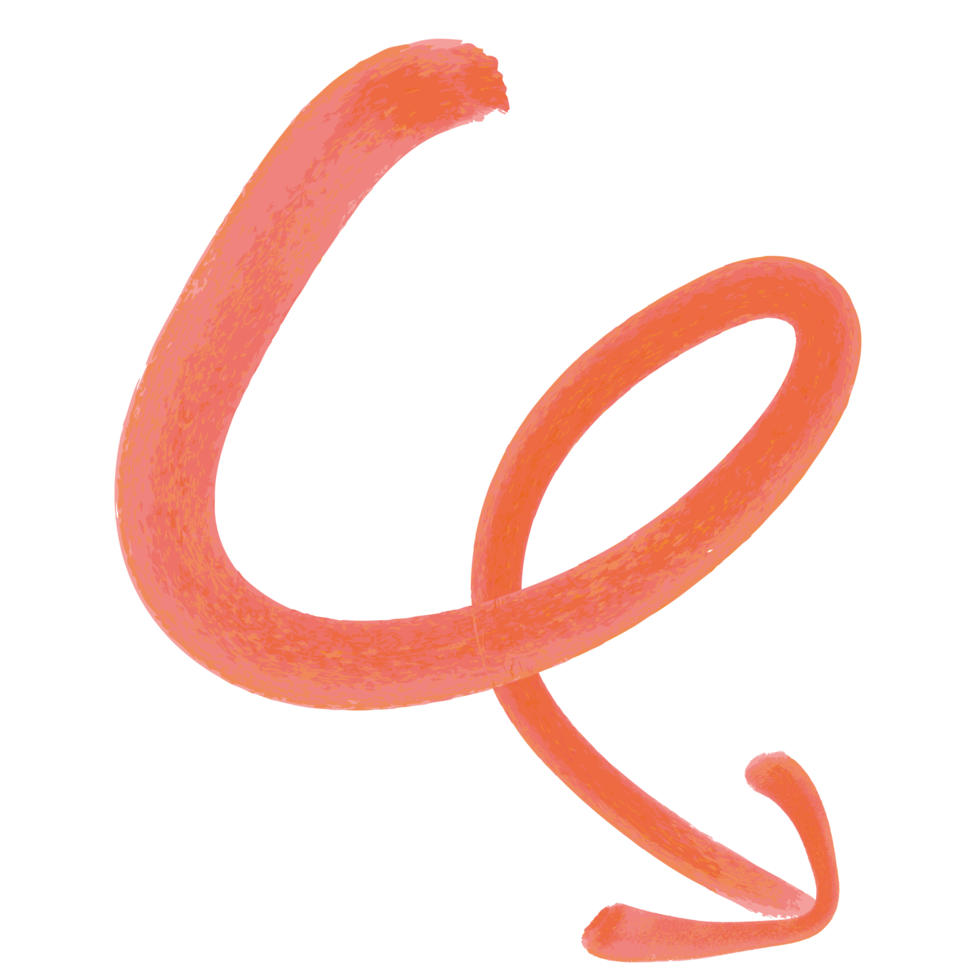Curly arrow in watercolor paint png