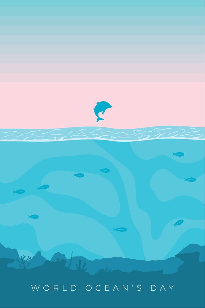 world oceans day vector