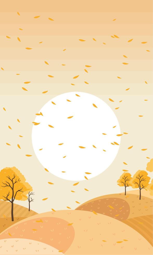 autumn season landscape with leafs vector