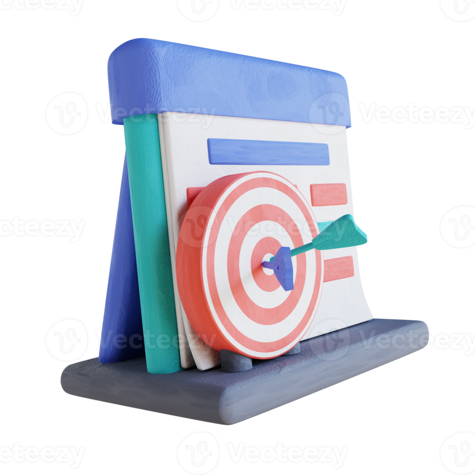 3D illustration target and calendar png
