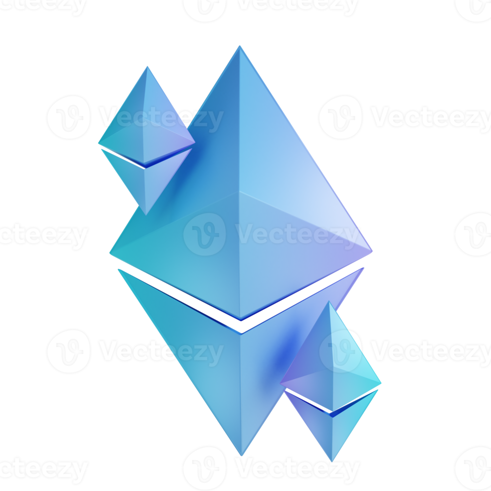 logotipo de ethereum de ilustración 3d png