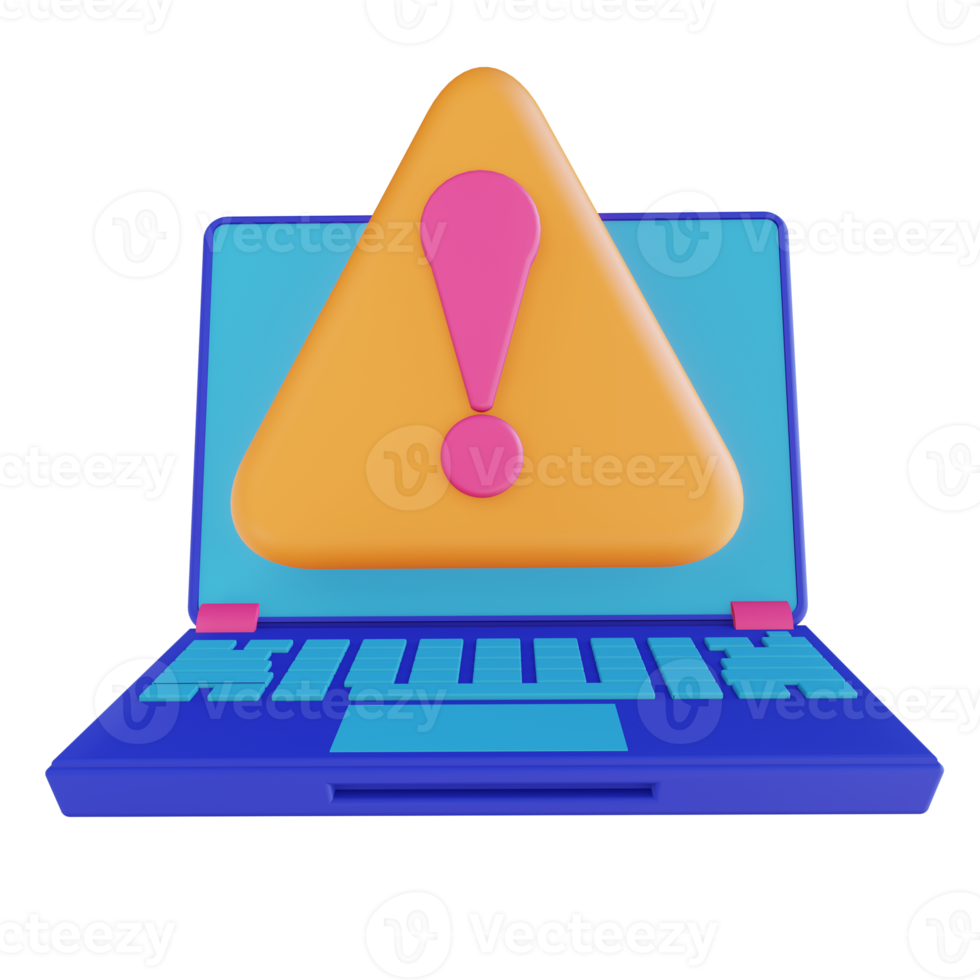 3D-Illustration Laptop-Code-Fehler png