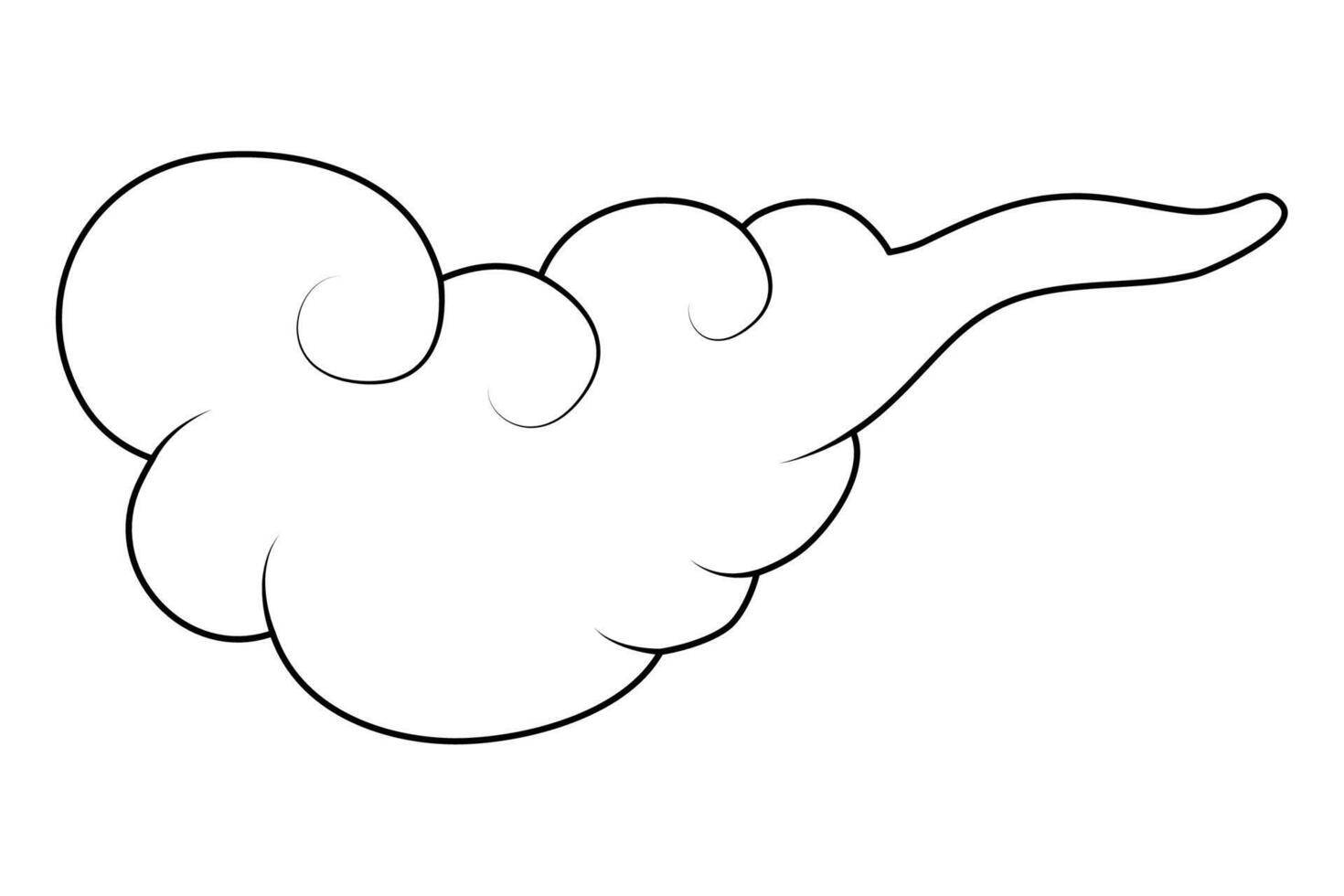 black chinese cloud vector