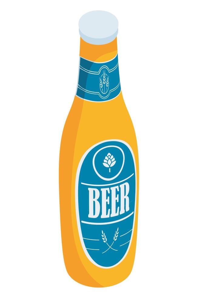 beer bottle drink vector