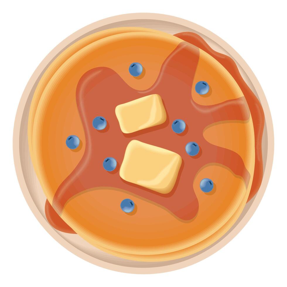 plato con panqueques vector