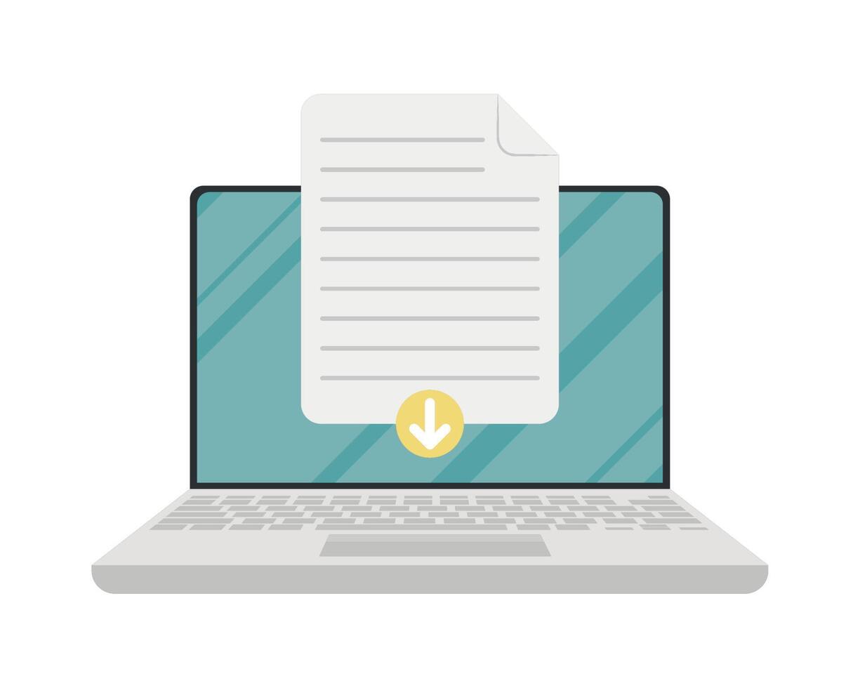 laptop with document vector