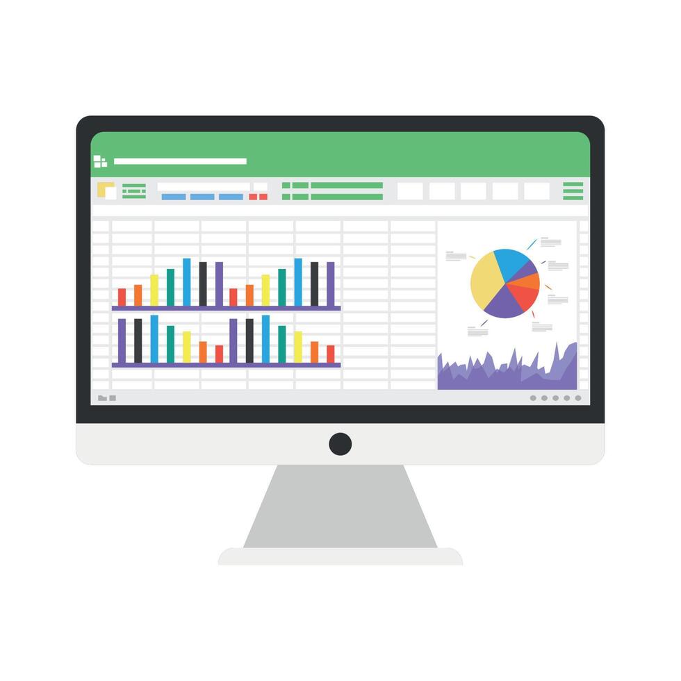 spreadsheet in desktop vector