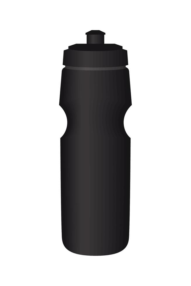 black plastic bottle mockup vector