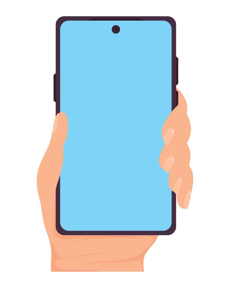 hand lifting smartphone vector