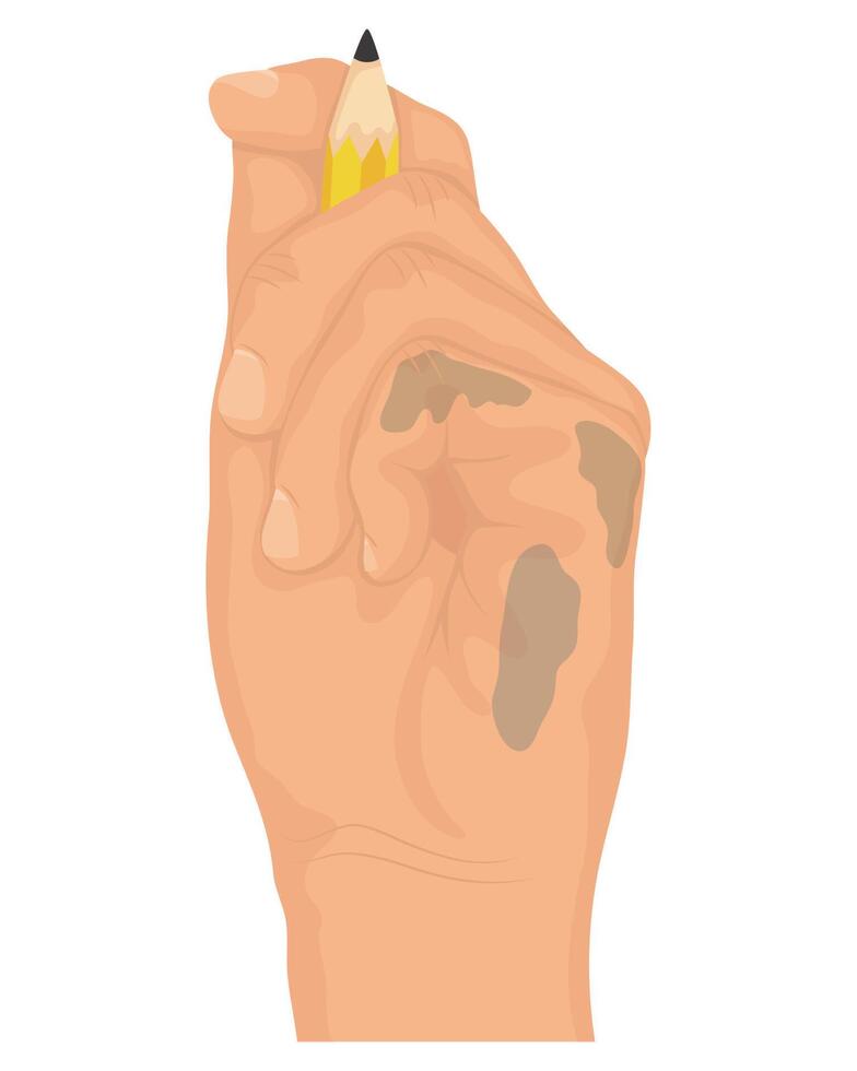 right hand with pencil vector