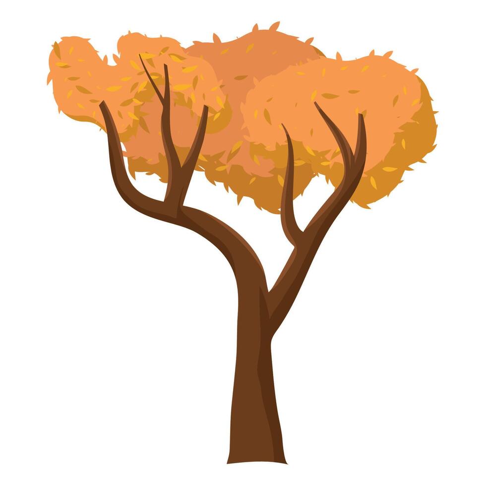 orange autumn tree vector