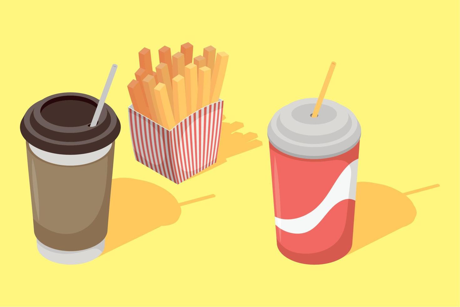 three fast food icons vector