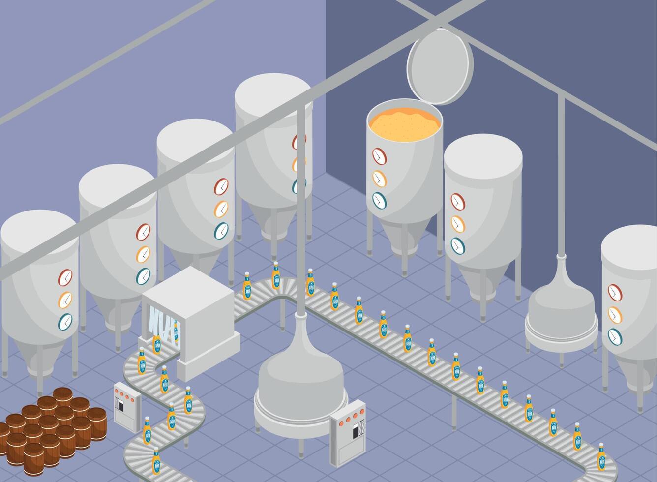 isometric industrial plant vector