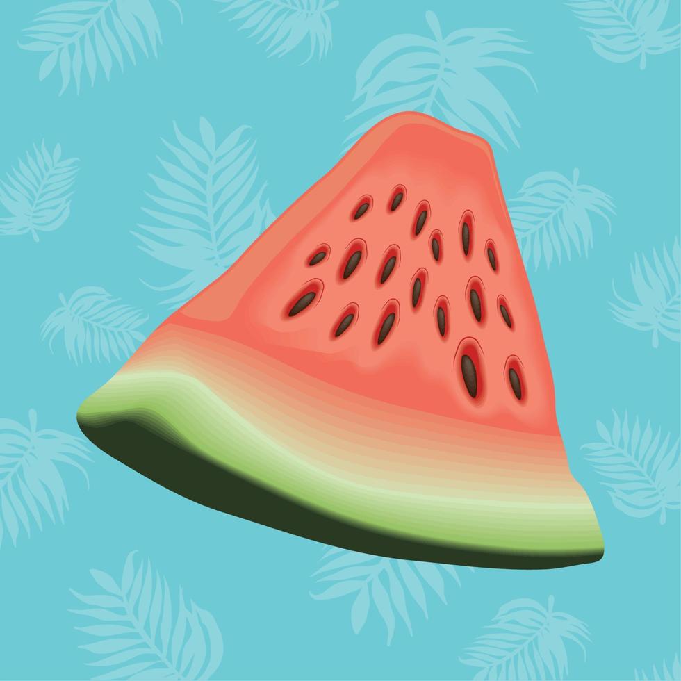 realistic watermelon fruit poster vector