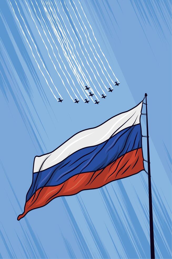 Russia flag and airforce vector