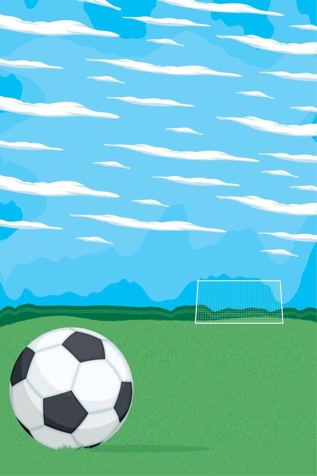 soccer ball in the camp vector