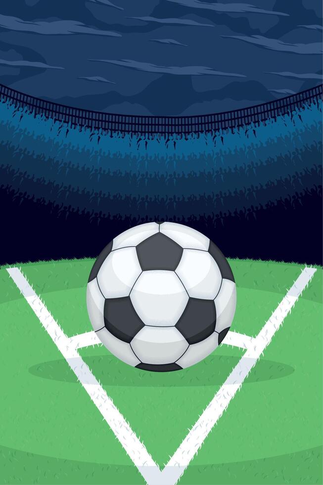 soccer balloon in corner vector