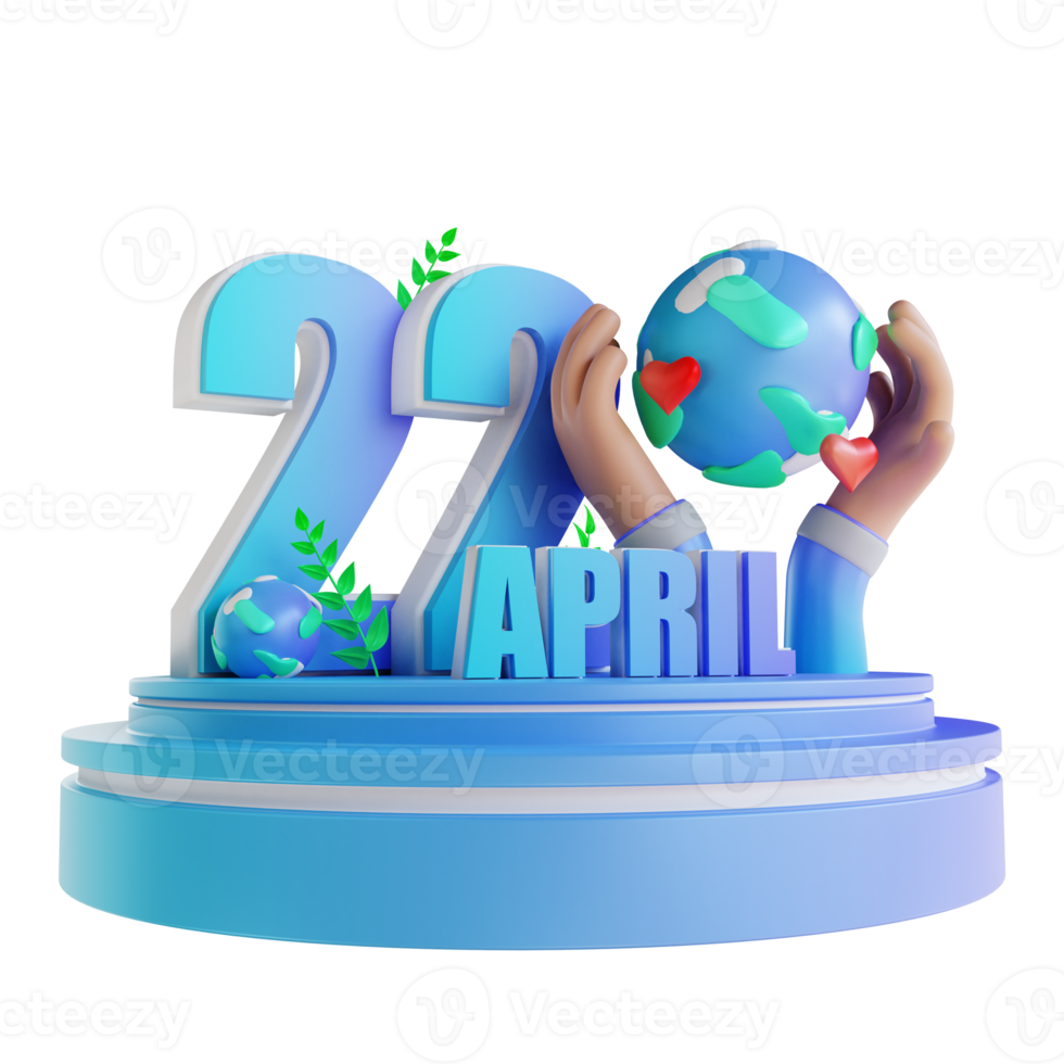 3D illustration Podium Mother Earth Day png