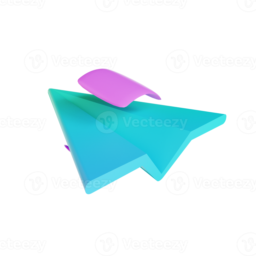 3D illustration paper airplane and project launch png