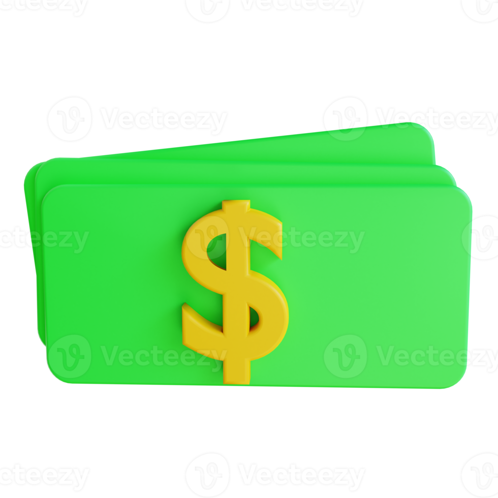 3D illustration money cash png