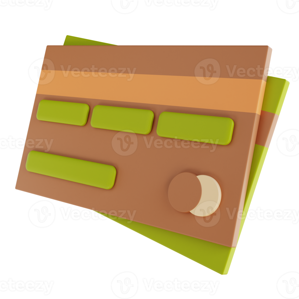 3D illustration credit card png