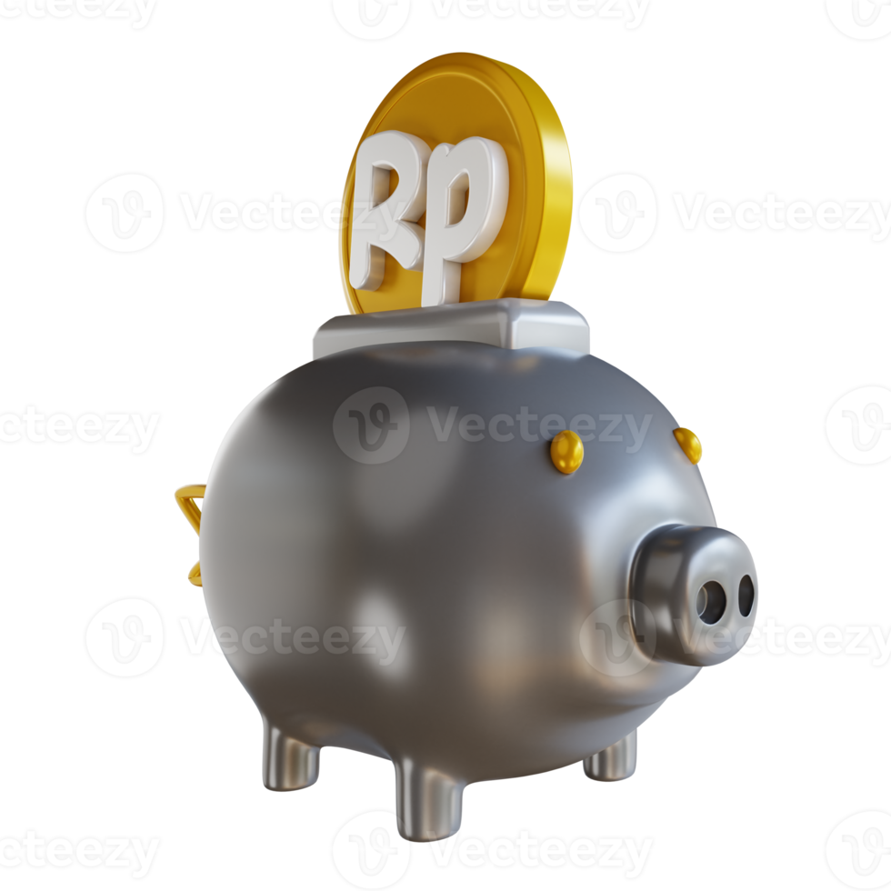 3D illustration piggy bank png