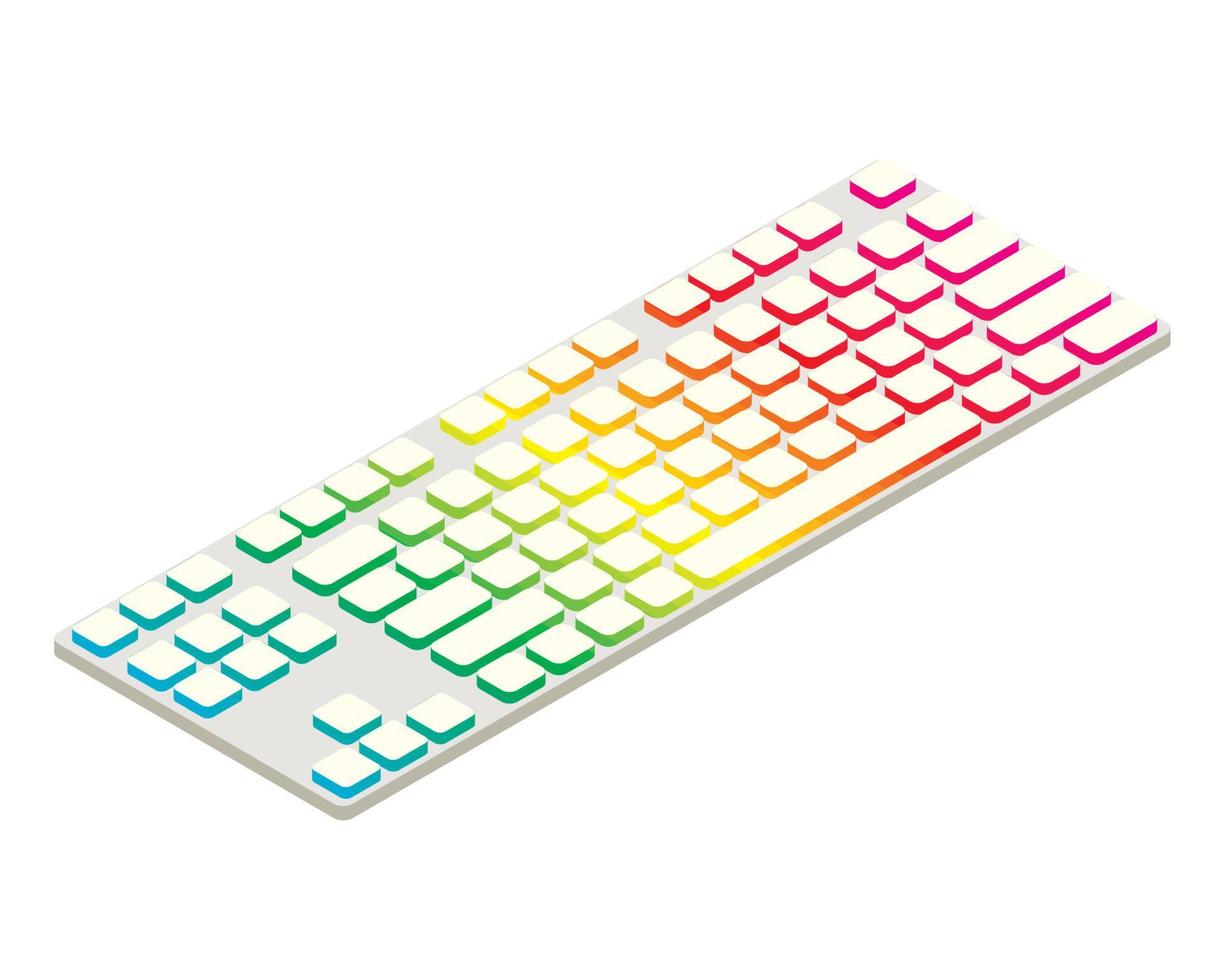 isometric white keyboard device vector