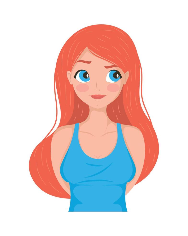 beautiful redhead girl vector